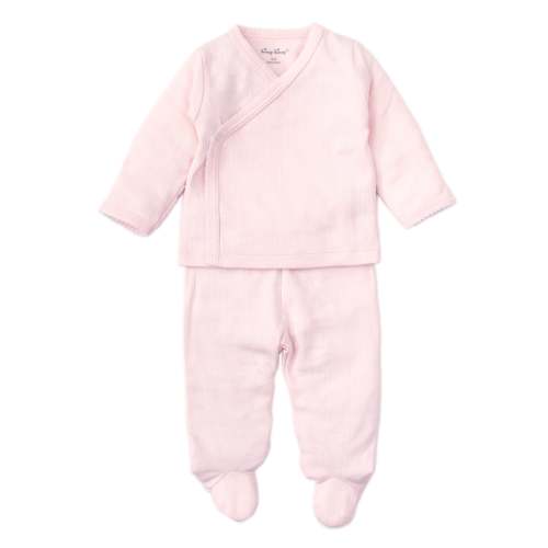 Pink Pointelle Cross Tee and Pant Set