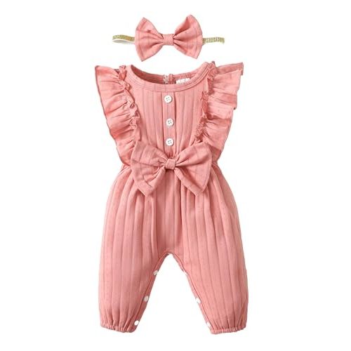 Mioglrie Newborn Baby Girl Clothes One Piece Jumpsuits Clothes Short Sleeve Rompers Summer Clothes for Baby