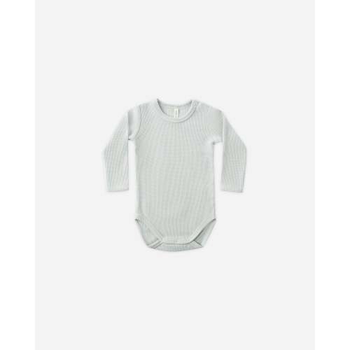 Waffle Long Sleeve Bodysuit || Ice Blue – Quincy Mae