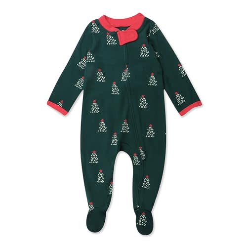 HonestBaby Baby Holiday Sleep & Play Footed One-Piece Pajama Sleeper 100% Organic Cotton