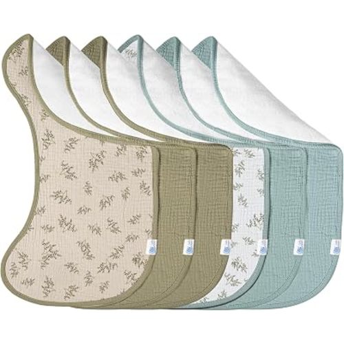 lulumoon Muslin Burp Cloths Baby: 100% Cotton Soft & Absorbent for Spit-Up