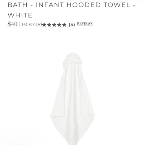 Bath - Infant Hooded Towel - White – Lou Lou & Company