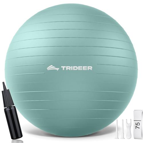 Trideer Yoga Ball - Exercise Ball for Workout pilates Stability - Anti-Burst and Slip Resistant for physical therapy, Birthing, Stretching & Core Workout, Office Ball Chair, Flexible Seating, Home Gym