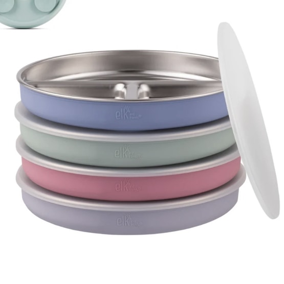 7.8" Stainless Steel Divided Plates with Suction Sleeve