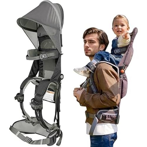 WIPHA Hiking Backpack Carrier,Lightweight Toddler Shoulder Carrier with Sun Shade, Saddle Toddler Backpack for Kids 6 Months to 4 Years Old
