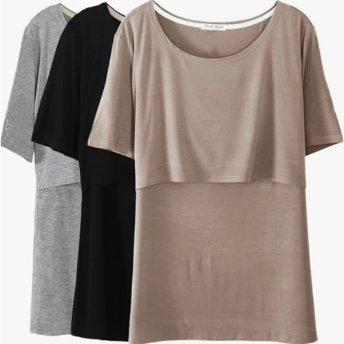 Smallshow Women's Maternity Nursing Tops Short Sleeve Breastfeeding Clothes