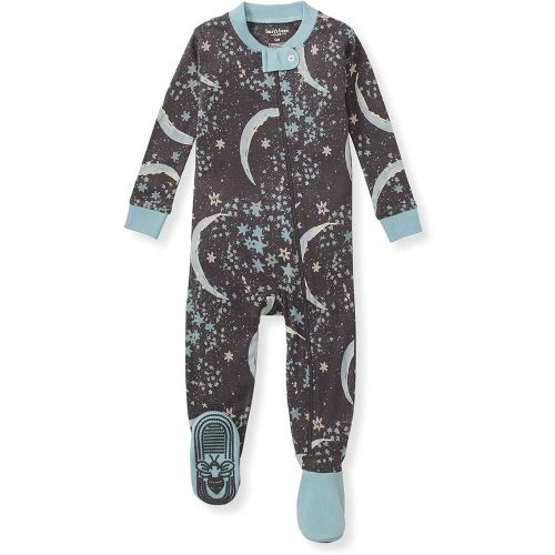 Burt's Bees Baby Boys' Pajamas, Zip-Front Non-Slip Footed Sleeper, Organic Cotton