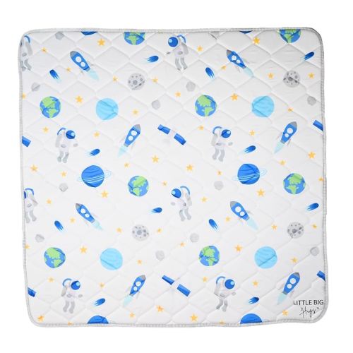 50”x50” Baby Play Mat for Floor – Soft & Thick Cushion Padded Foldable Baby Crawling Mat for Floor Activity – Non-Slip, Machine Washable, Non-Toxic Playpen Mat for Infants, Babies & Toddlers - Space