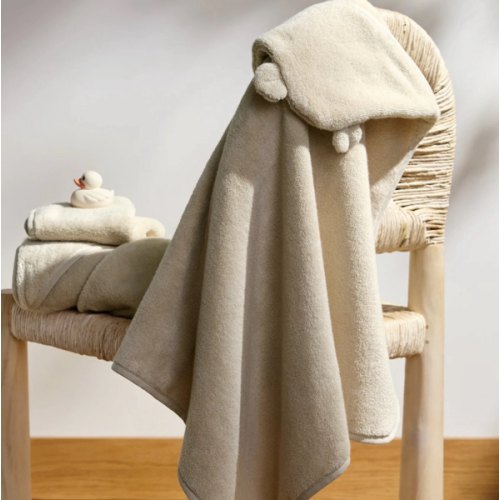 Organic Hooded Toddler Towel with Ears (Natural) – Parachute Home