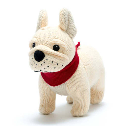 Knitted French Bulldog Rattle