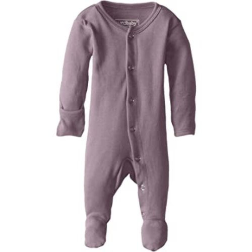 L'ovedbaby baby-girls Organic Baby Snap Footie - Lavender - 0-3M
