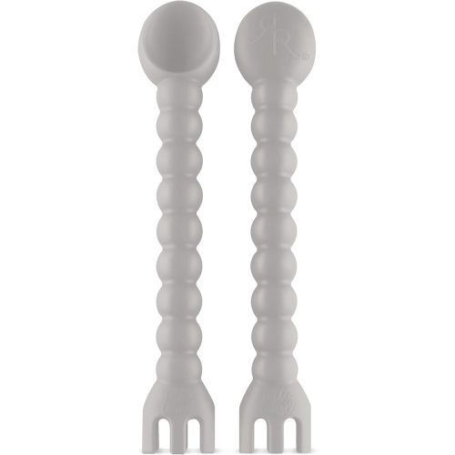 Ryan & Rose Cutie Tensils Baby Spoon and Fork [2 Pack] (Slate)