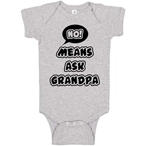 Aiden's Corner - Handmade No Means Ask Grandma or Grandpa Bodysuit - Funny Baby Boy & Baby Girl Clothes