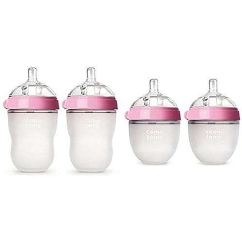 Comotomo Baby Bottle Starter Set, Pink (Two 8-Ounce, Two 5-Ounce)