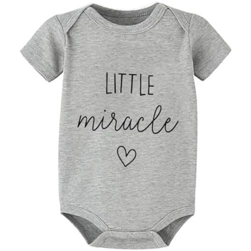 Little Miracle Surprise Pregnancy Announcement Baby Bodysuit Short Sleeve Baby Clothes Infant Romper