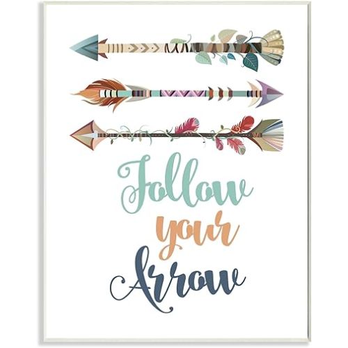 Stupell Industries Follow Your Arrows Wall Plaque, 10 x 15, Multi-Color