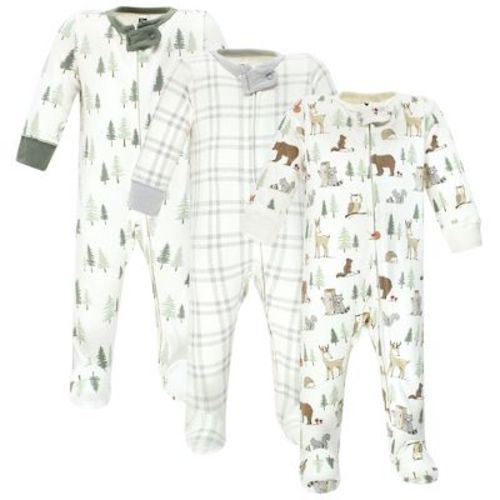 Hudson Baby Infant Boy Cotton Sleep And Play, Forest Animals, 0-3 Months