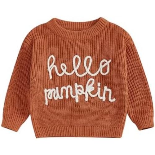 Baby Boy Girl Halloween Sweater Ghost Embroidery Long Sleeve Chunky Knit Tops Newborn Fall Winter Clothes