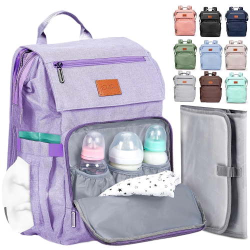 PILLANI Baby Diaper Bag Backpack - Large Bag for Boys & Girls, Waterproof Diaper Backpack - Travel Diaper Bags w/Changing Pad, Baby Registry Search & Shower Gifts - Essentials Must Haves Newborn Stuf