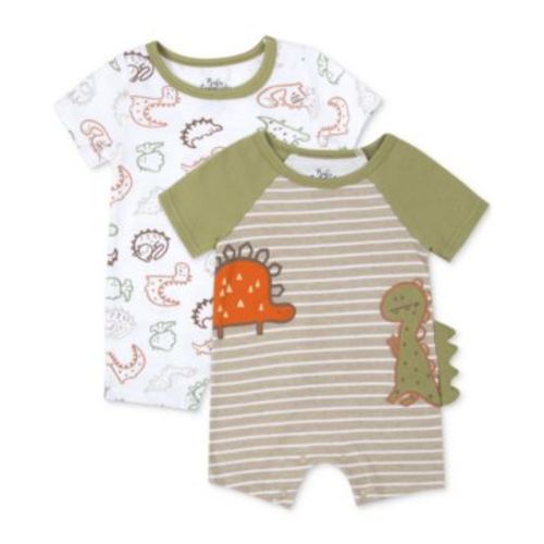 Baby Boy 2-Pc. Dinosaur Rompers Set