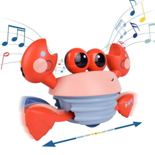 Hopscotch Lane Musical Crawling Crab, Red Dancing Toy, Babies and Toddlers, Unisex, Ages 6+ Months