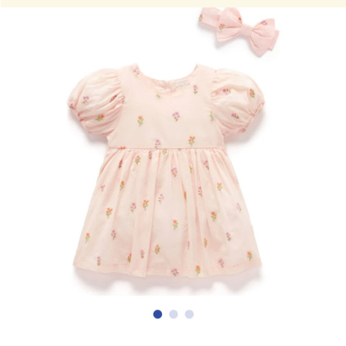 Embroidered Dress & Headband Set Sprig Broderie - Purebaby Dresses | Maisonette