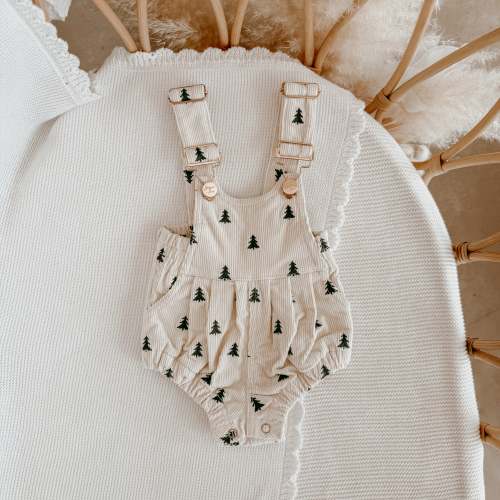 Corduroy Overalls - Christmas Tree 0-3 months