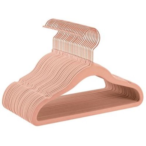 Baby Hangers 30 Pack, Kids Hangers for Closet, 11.8 x 8.1 Inches, Silver 360° Swivel Hooks, Space-Saving Clothes Hangers, Pink