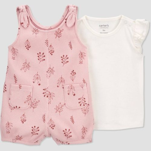 Carter's Just One You® Baby Girls' Floral Romper - Pink/Brown, Size: Newborn