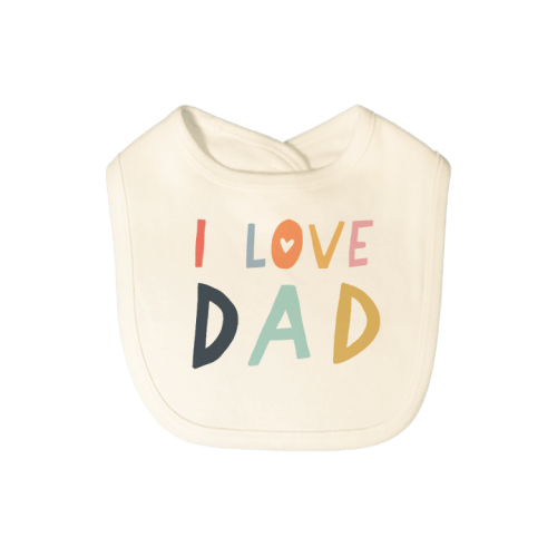 Graphic Bib - Love Dad | 100% Organic - Finn + Emma