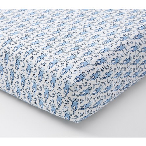 Roller Rabbit Monkey Organic Crib Fitted Sheet