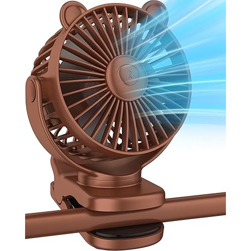 KIDEE Clip on Fan, Stroller Fan, Portable Mini Fan USB Rechargeable, 360° Rotation, 3 Speed, Personal Small Cooling Fan for Bedroom Indoor Outdoor Travel, Perfect Gifts