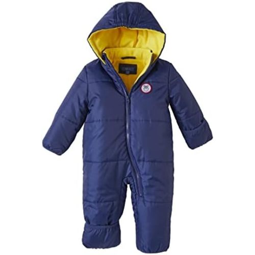 iXtreme Boys Baby Snowsuit - Wind and Water Resistant Insulated Fleece Bunting Infant Snowsuit Newborn Winter Coats, Size 6-9 Months, Navy