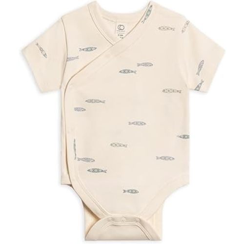 Colored Organics Unisex Newborn 100% Organic Cotton Bodysuit - Short Sleeve Infant One Piece - Baby Boy and Girl Clothing