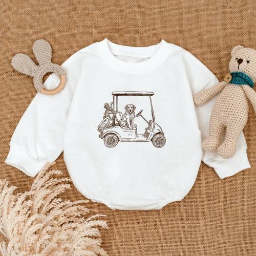 Golden Retriever Golf Dad Baby Romper, Dog Dad Father’s Day Gift, Infant One Piece, New Dad Golfer Outfit
