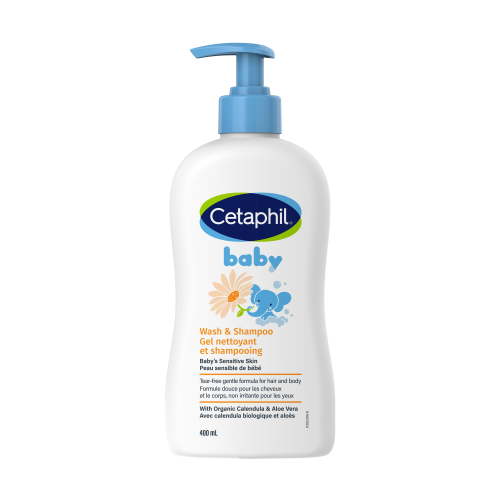 Cetaphil Baby Wash And Shampoo with Organic Calendula | Tear Free | Paraben, Colourant and Mineral Oil Free | 400ml Pump, Pediatrician Recommended - Walmart.ca