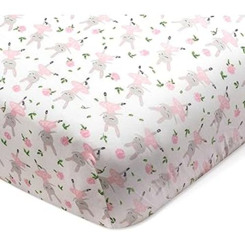 HonestBaby Unisex-Baby Fitted Crib Sheets Set Standard Mattress, 100% Organic Cotton Baby Boys, Girls, Neutral, 1 Pack - Light Gray Heather, One Size