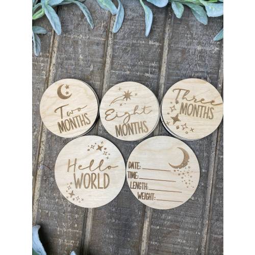 Baby Shower gift, Photo Prop, Blanket Milestone, Month Marker, Milestone Cards ,Baby Milestone, Moon & Stars Milestones, Nursery Milestone