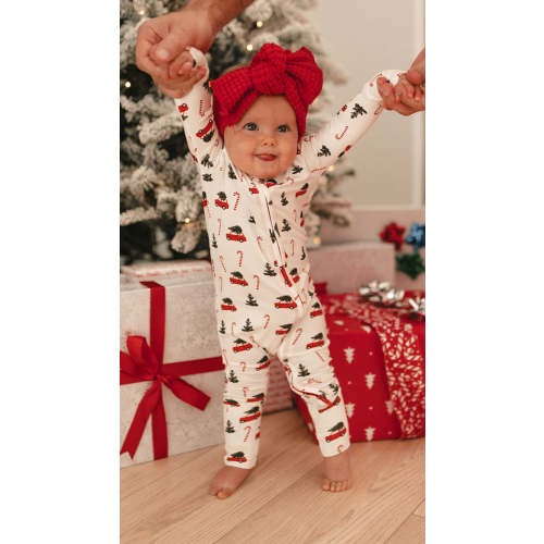 Infant Romper in Candy Cane Lane
