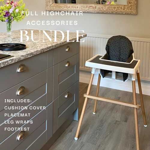 Full IKEA Highchair Set - Graphite Dalmatian Bundle