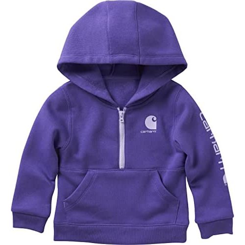 Carhartt Kid's CA7106 Long-Sleeve Quilted Jersey Half-Zip Sweatshirt - Girls