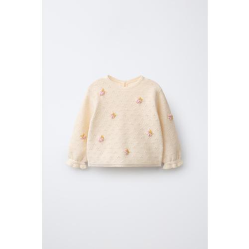 OPENWORK AND BOBBLE JUMPER - Ecru | ZARA United States