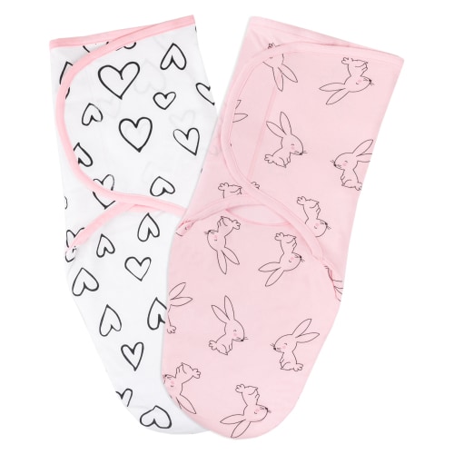 Little Star Organic Swaddle, 2 Pack, Modern Blush, Large