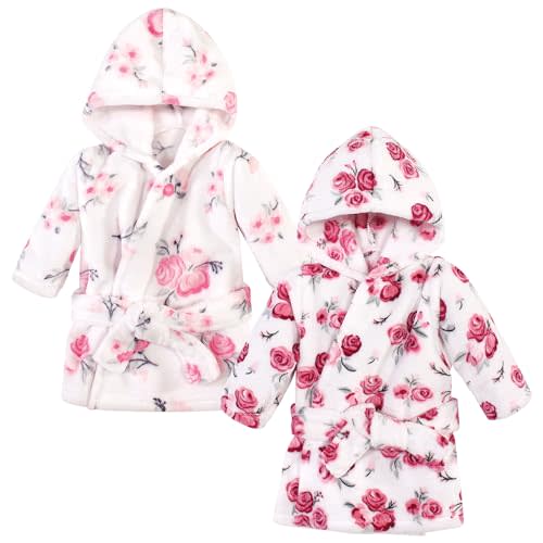 Hudson Baby unisex-baby 2pc Plush Animal Face Bathrobe