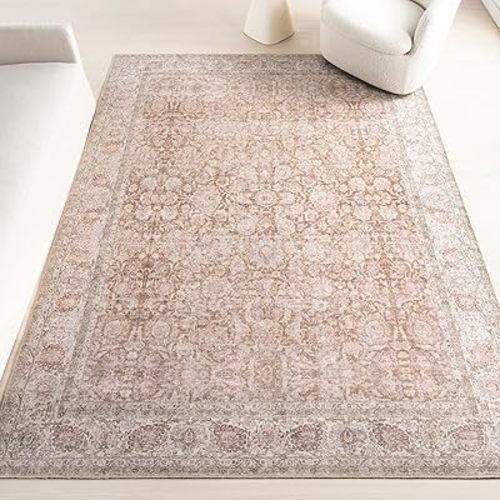 nuLOOM Hillstone Collection 7' x 9' Area Rug, Traditional Vintage Distressed Medallion, Thick and Soft, Durable Non-Shedding Low Pile Poly/Jute Blend, Easy to Clean, Living Room, Bedroom