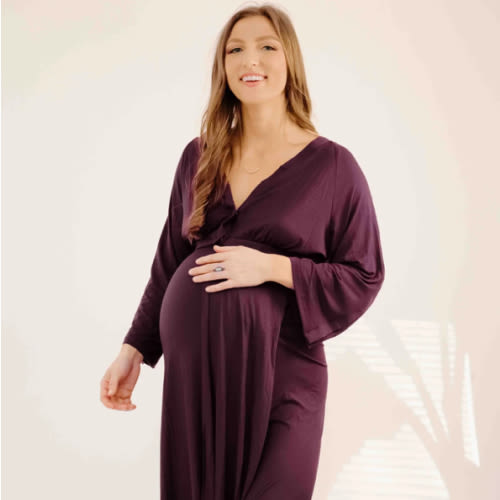 Amelia Labor & Postpartum Gown in Plum – Lila