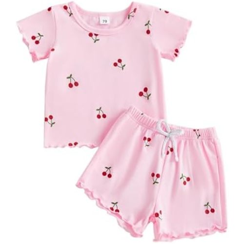 Toddler Baby Girl Summer Clothes Watermelon Print Short Sleeve Top Short Casual Outfit 3 6 12 18 Month 2T 3T 4T