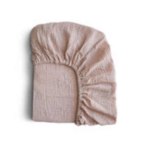 Mushie Mini Baby Muslin Crib Sheet (Blush)