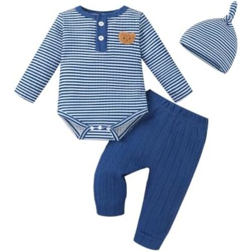 Renotemy Newborn Baby Boy Clothes Winter Outfit Essentials Preemie-12Months