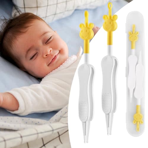 Kinggrand Kitchen 3 in 1 Baby Nose and Ear Gadget Safe Baby Nose Picker Nose Cleaner for Baby Infants and Toddlers Dual Earwax and Snot Removal Baby Must Have Items (Yellow)